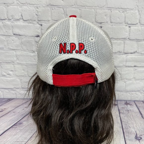 N.P.P Racing Team Hat Cap Strap Back Red White Embroidered Checkered Flag MOPAR - Picture 3 of 13